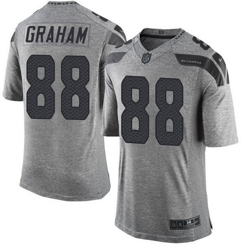 Nike Seahawks #88 Jimmy Graham Gray Men's Stitched NFL Limited Gridiron Gray Jersey - Click Image to Close